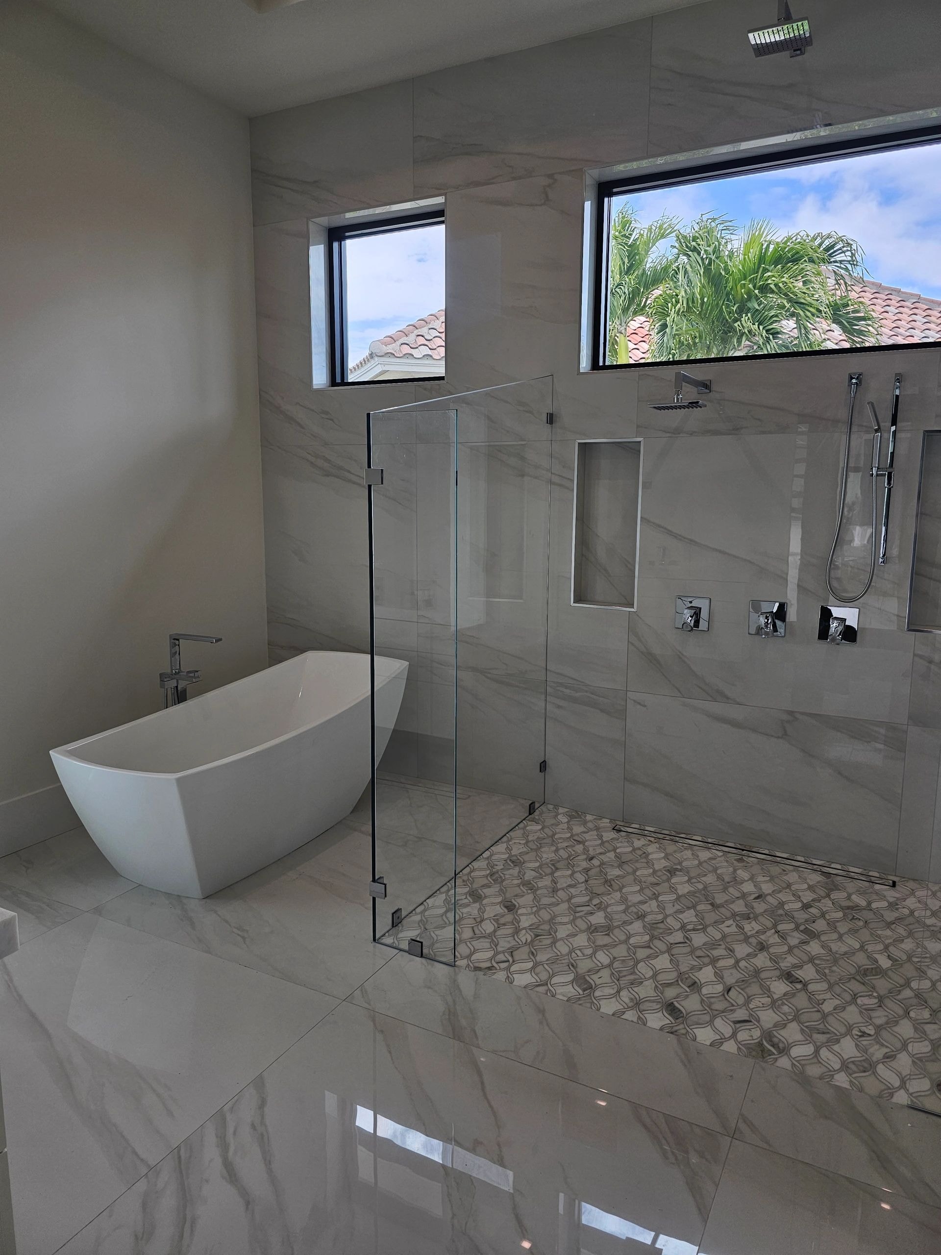 Bathroom with custom mosaic tile